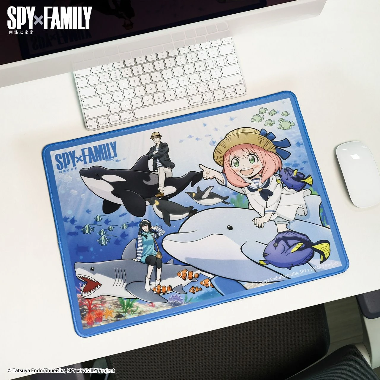 Alfombrilla de ratón para juegos oficial de Anime SPY X FAMILY Loid Forger, Anya Forger y Yor Forger, alfombrilla grande para teclado y ratón