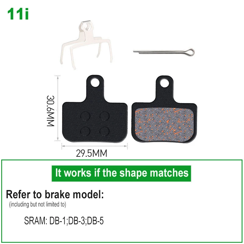 4 Pairs Semi Metallic Bicycle Disc Brake Pads With Springs & Cotter Pins for SRAM Avid DB1 DB3 DB5 SRAM Force ETAP AXS