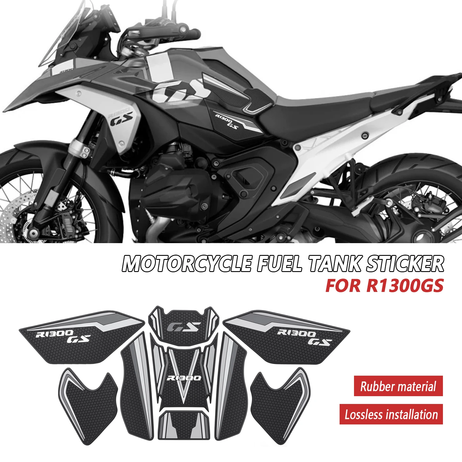 

For R1300GS 2024 R1300 GS 2023 R 1300 GS Motorcycle Anti slip Tank Pad Side Gas Knee Grip Traction Pads Protector Sticker