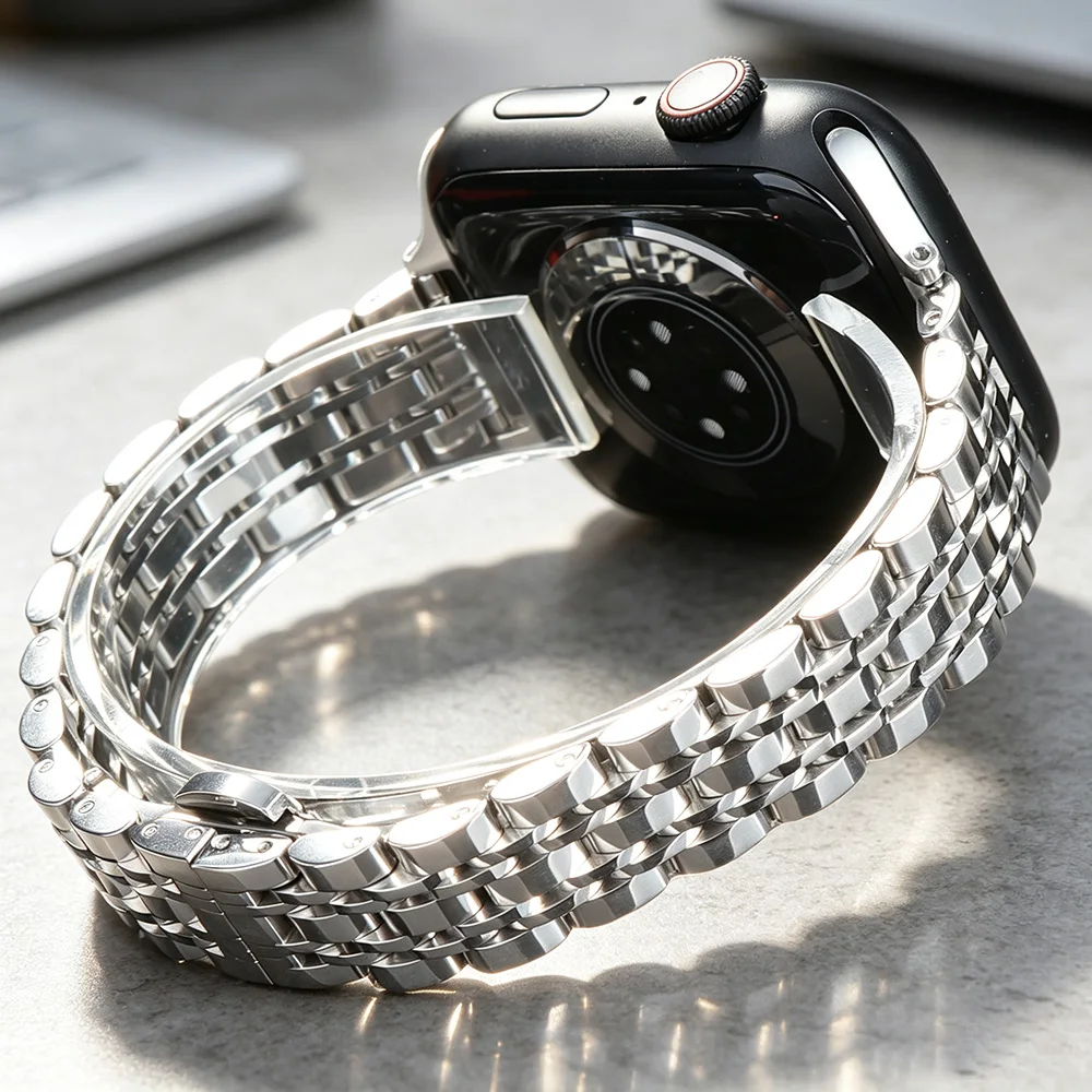 Schlankes Edelstahlarmband für Apple Watch 49mm 46mm 45mm 44mm 42mm 41mm 40mm Armband iWatch Ultra SE 11 10 9 8 7 6 5 4 3