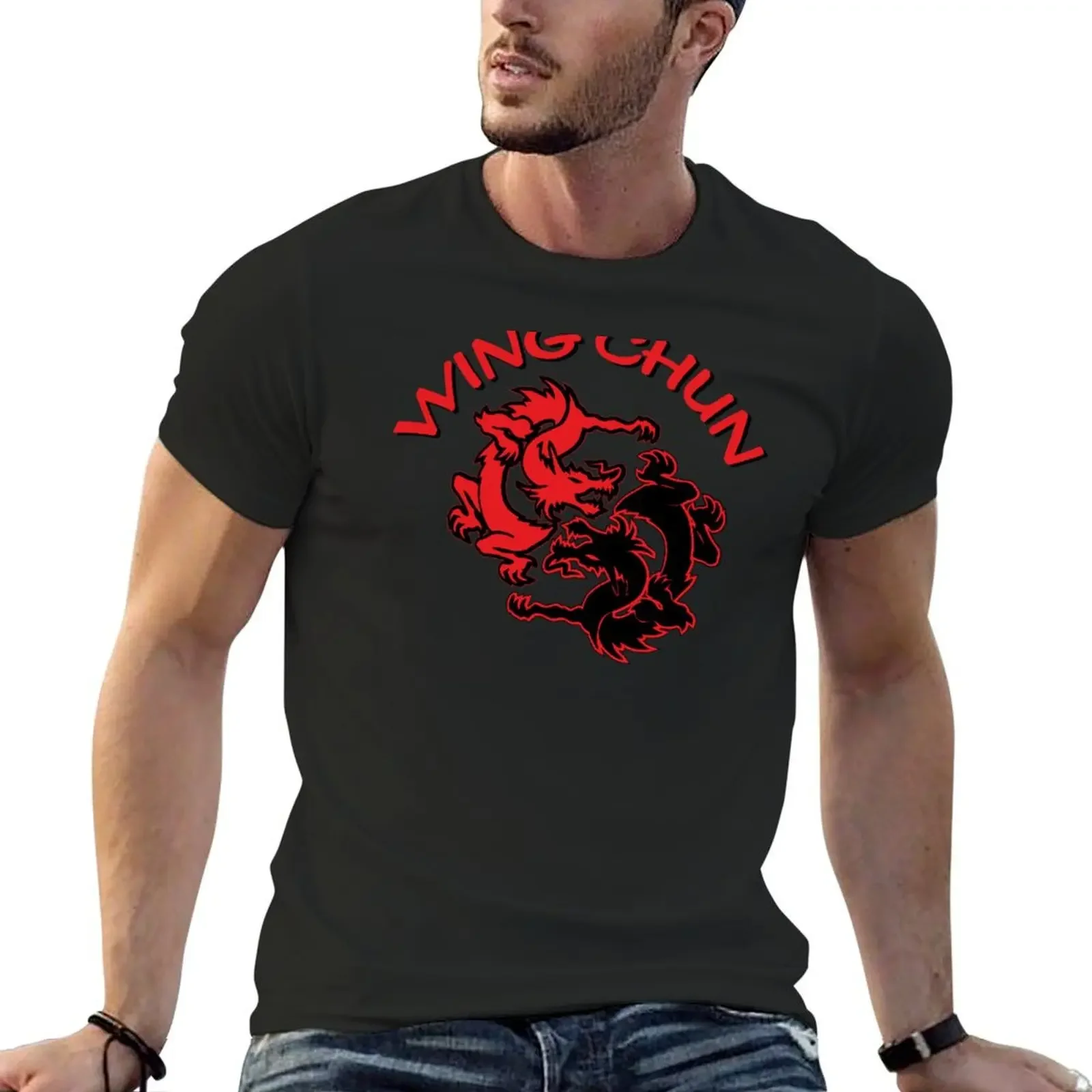 

wing chun kung fu dragon T-Shirt heavyweights rapper graphic tees graphic t shirt vintage tshirts for men