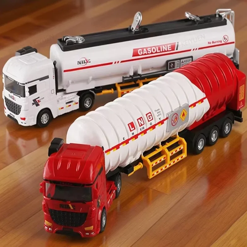 

1:50 Масляный бак, инерционная транспортная инженерная машина, раздвижная литая под давлением модель автомобиля, игрушки для детей, подарки на Рождество и день рождения