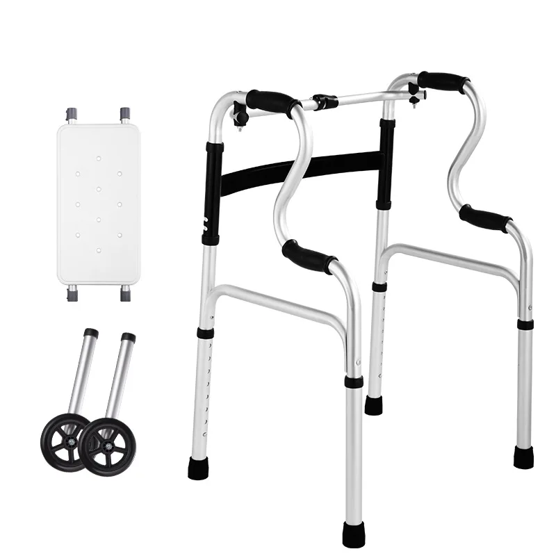 Shower Chair for Seniors, 7012 Walker with Cane Handrail for Elderly, Mobility Aid, Wheeled Walking Frame, Pushcart