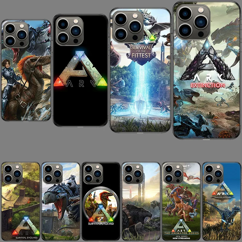 Coque de téléphone antichoc Game ARK Survival Evolved pour iPhone 16E 15 Pro 14 Plus 17E 16 17 Pro Max Air 11 12 13 Mini Capa Mignonne C