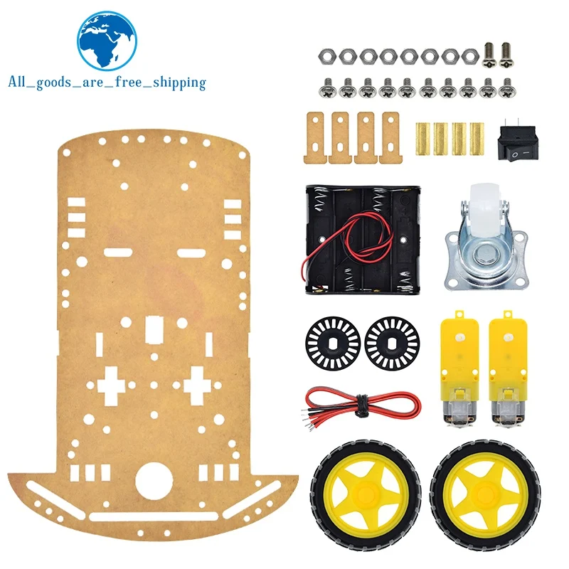 TZT New Motor Smart Robot Car Chassis Kit Speed Encoder Battery Box 2WD For Arduino