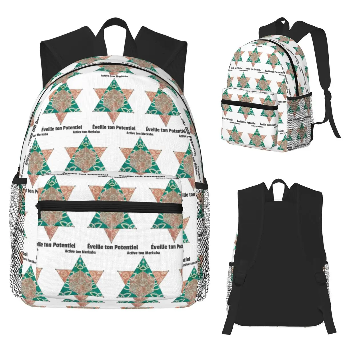 

Merkaba Eveille Ton Potentiel Merkaba Activate Your Potential Backpack School Bag Hiking Travel Daypack Bookbag Shoulder Bags