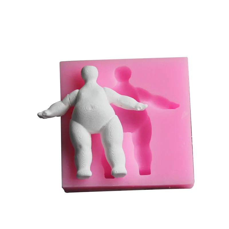 3D Little Doll Sculpture Silicone Mold DIY Full Human Body Fondant Chocolate Jelly Cake Decor Baking Tools Clay Resin Craft Mold