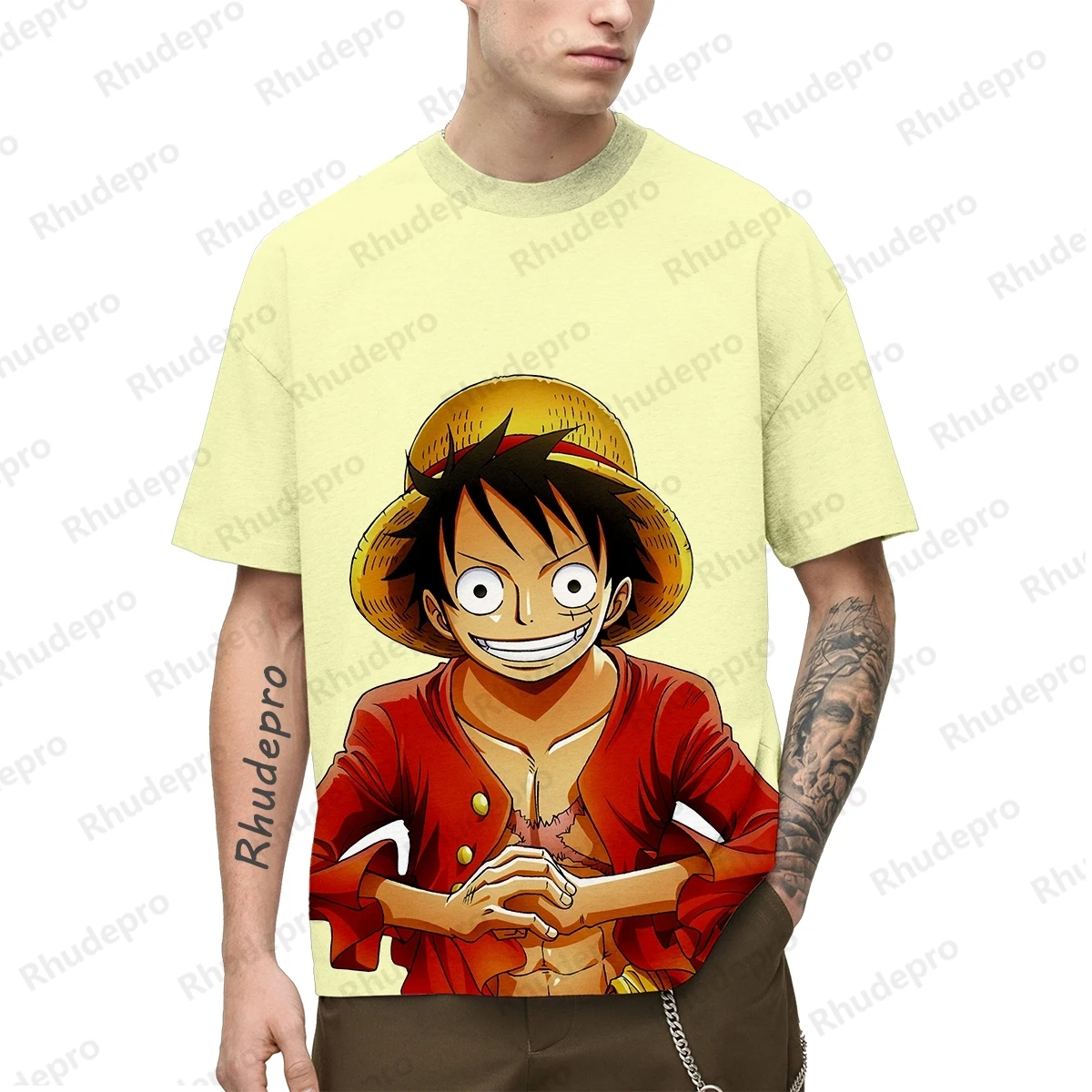 

Monkey D Luffy Men Gift High Quality Men's T-Shirt New Y2k Clothes One Piece Clothing 2024 Harajuku Style Anime Oversized Tops