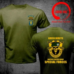 US Army Green Beret Special Forces Gear T-Shirt Summer Cotton O-Neck Short Sleeve Military Green T Shirt Oversize Streetwear Tee