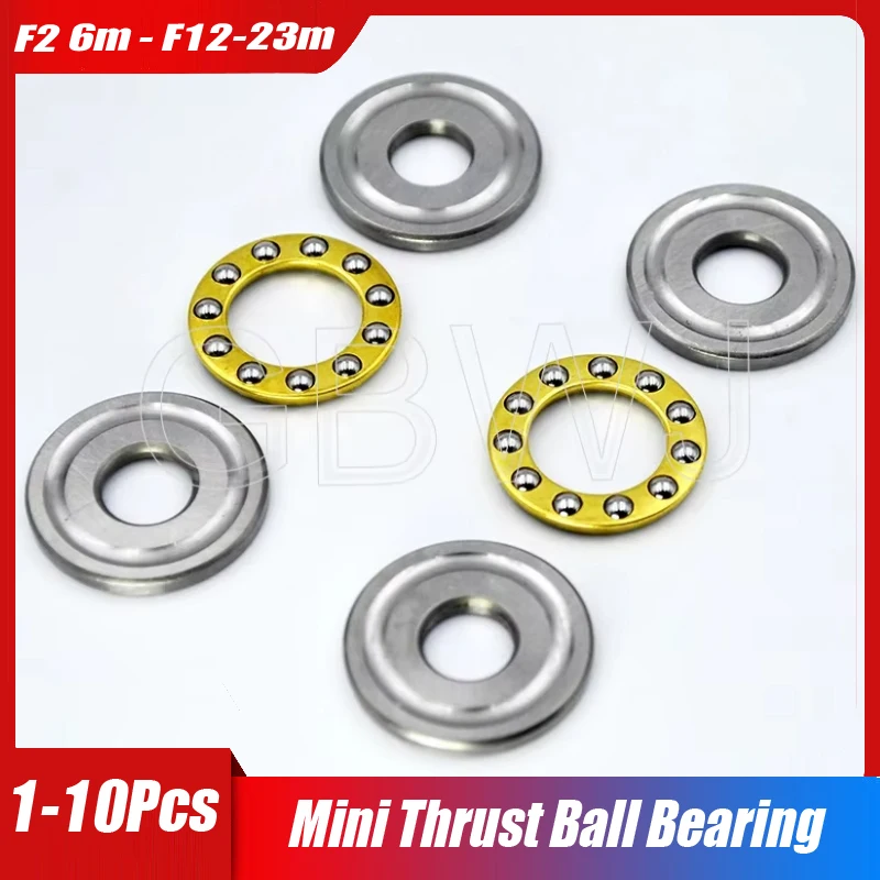 

1-10Pc Mini Thrust Ball Bearing 3D Printer F2 6m F5-10m F6 12m F8-22m F8-14m F8 16m F10-17m F12-23m Miniature Axial Ball Bearing