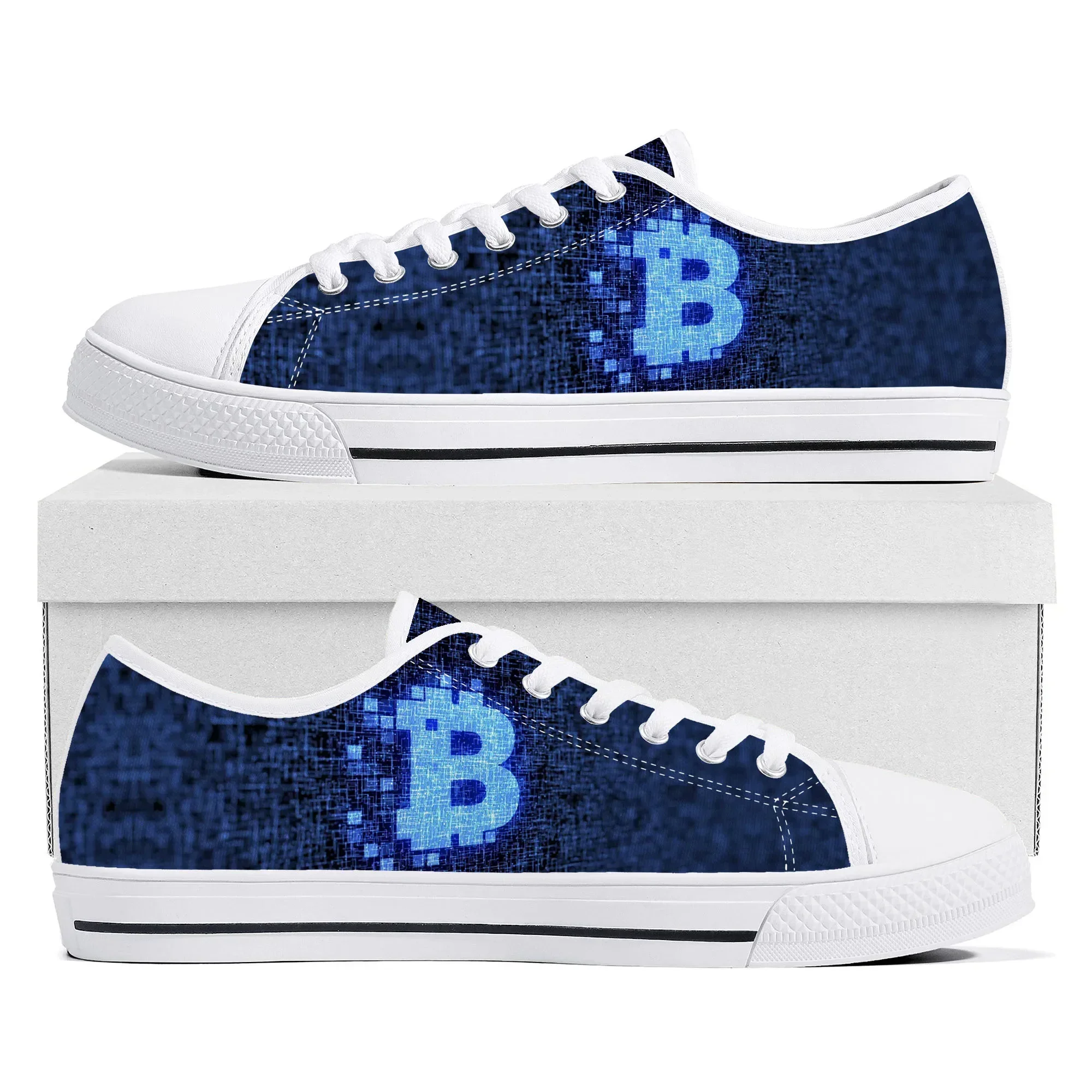 Bitcoin Cryptocurrency Miner BTC Coin Low Top High Quality Sneakers Mens Womens Canvas Sneaker Couple Shoes Custom Shoe 2