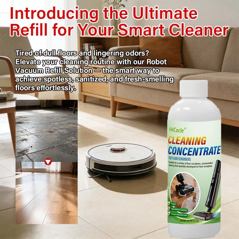 Concentrado de Limpiador de Pisos para Robots Aspiradores, Fregadoras de Pisos, Mopa de Limpieza de Superficies de Alta Resistencia, Solución de Limpieza de Pisos Compatible