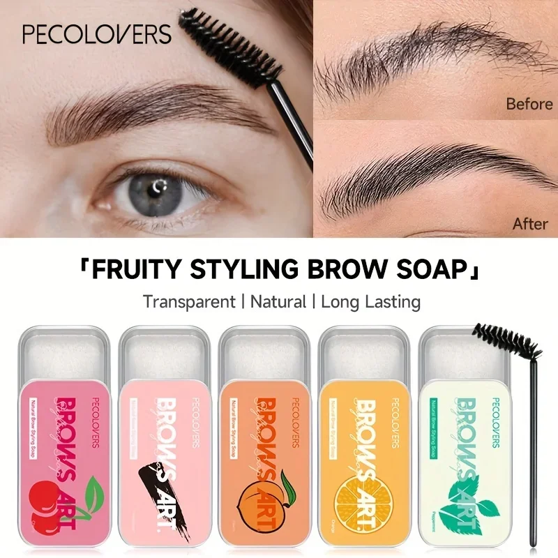 1Pcs Natural Transparent Pomade Eyebrow Styling Soap Brows Gel Wax Fixer With Brush Make-up for Women Eyebrow Cosmetics