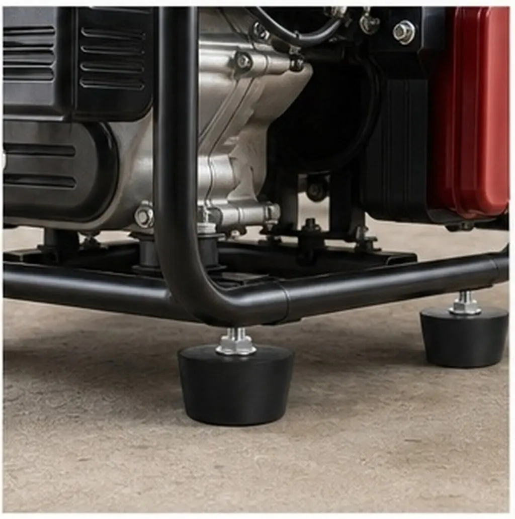 4pcs Anti-Slip Rubber Vibration Isolators M8 Threaded Shock Absorbing Floor Protectors for Furniture & Machinery