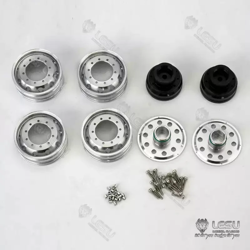 RC 1/14 Metall-Vorderradnabe mit Felge für Tamiya Hydraulikbagger, Lader, Muldenkipper für VOLVO, DIY-Teile – Detail 4