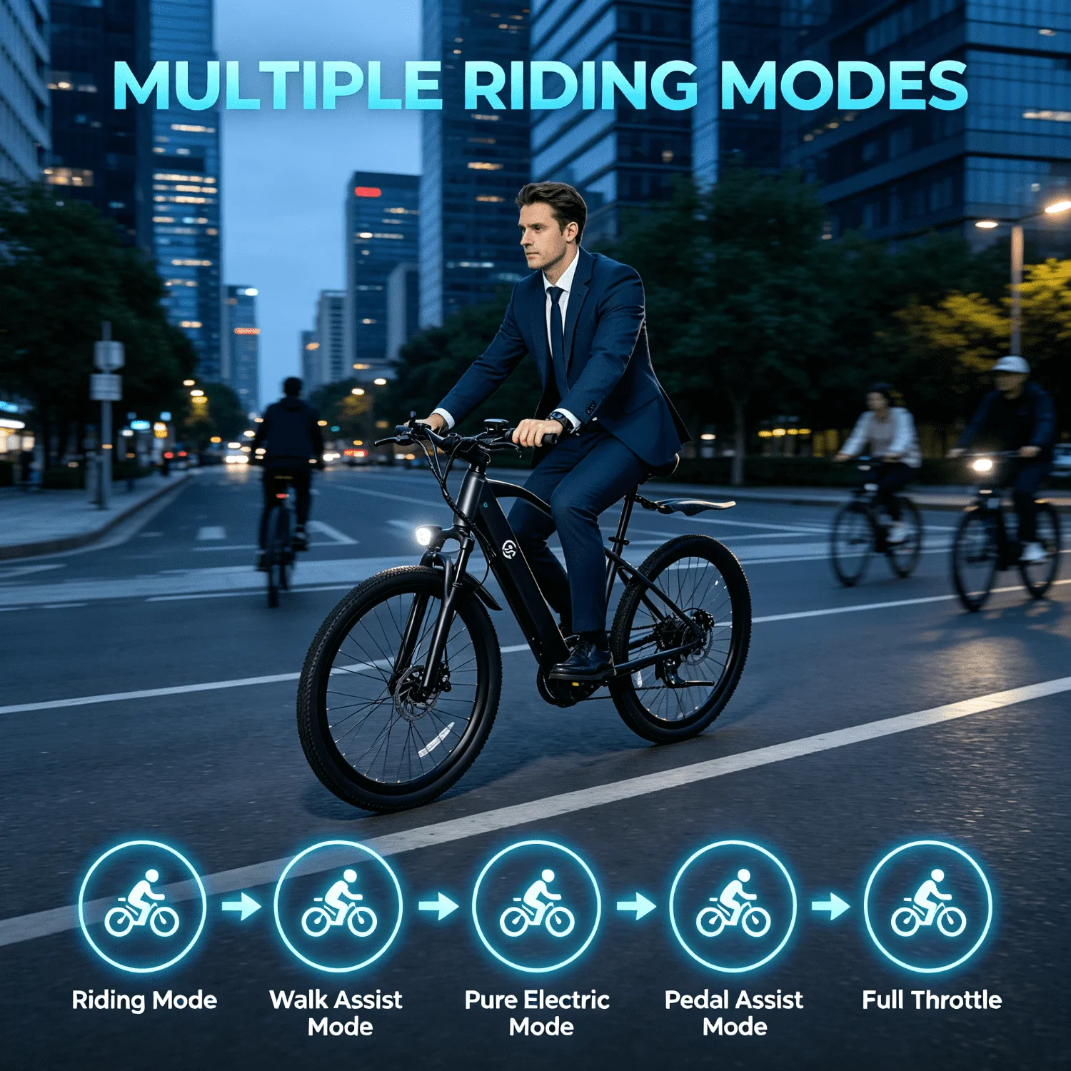 500W Motor E-Bike for Husband 24-7 Support Fat Tire Off-Road Trail Cyber Monday Deals 7-speed front fork shock absorber super bright headlight  adult electric bike ideal for outdoor off-road and city commuting view 5