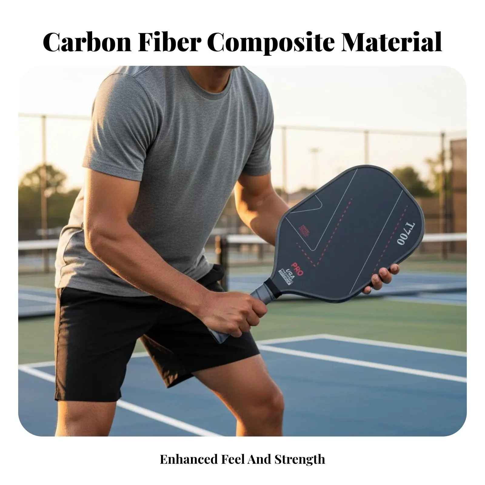 

Pickleball Paddle Ergonomic Grip Carbon Fiber Pickleball Paddle Enhanced Sphere Rotation Safeguarding Perimeter Guard