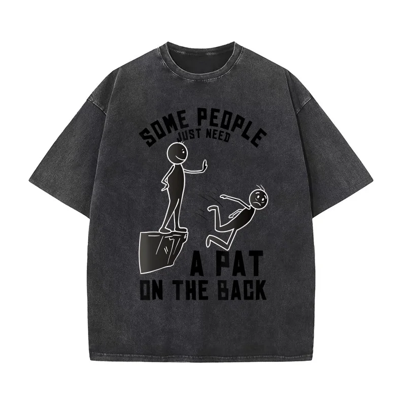

Pat On The Back Funny Adult Sarcastic Design Pure Cotton T-shirt For Man Oversized Art Graphic Clothing Printed