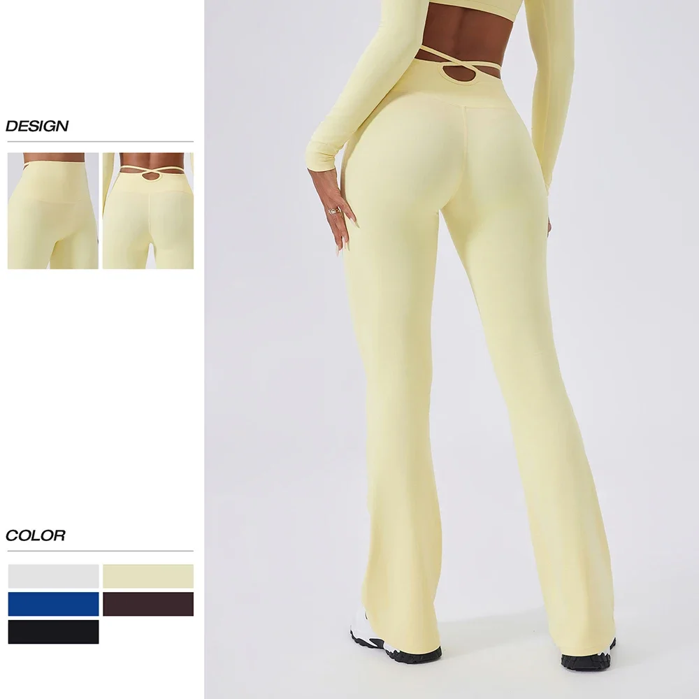 

Fitness Bell-bottoms High Waist Wide Leg Pants Leggings Women Yoga Elastic Leggings Push Up Gym Workout Flared Pants Tights