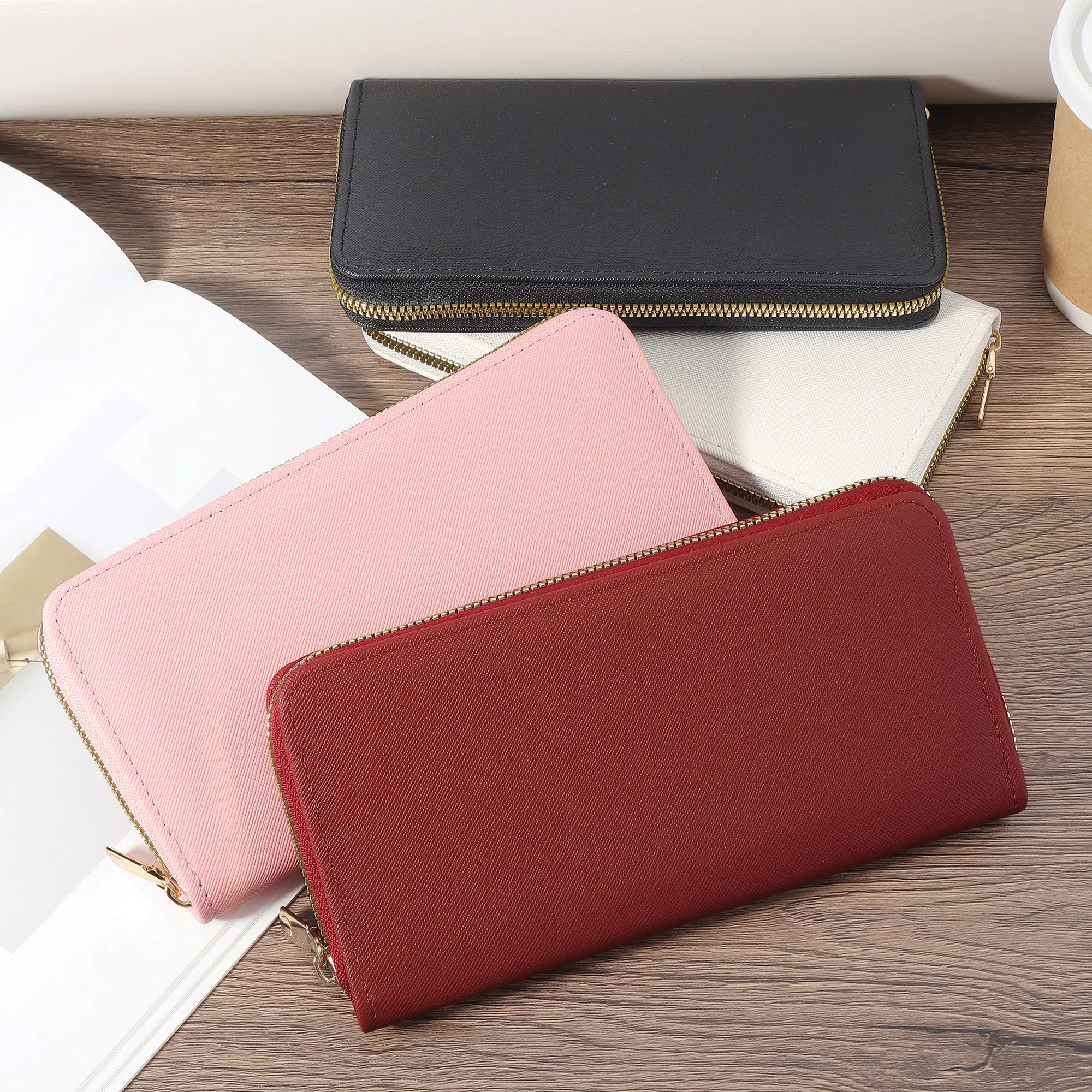 [محفظة أنيقة] محفظة نسائية طويلة أنيقة |   قابض واسع مع مقصورات متعددة، محفظة بسحاب، محفظة عملات معدنية لطيفة مع