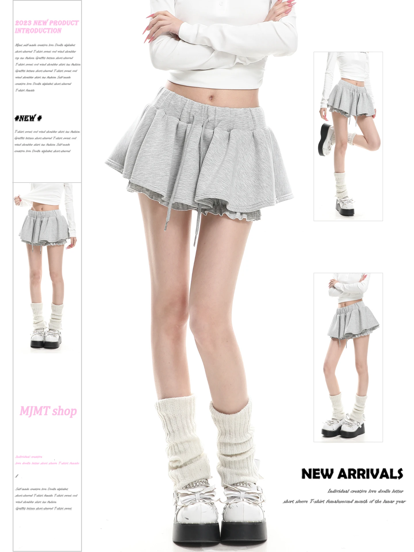 Ballet Style Puffy Half Skirt Women Summer Design Unique Versatile High Waist Slimming Anti-Light Bloom Short Skirt