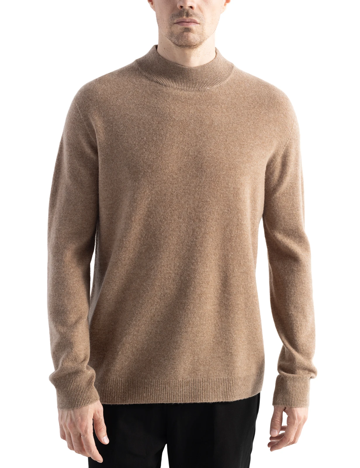 Cashmere Sweater Male 100% Merino Wool Knitted Sweater for Men Clothing Full Winter Sweaters Knitwear Mock Neck Pullover Jumpers