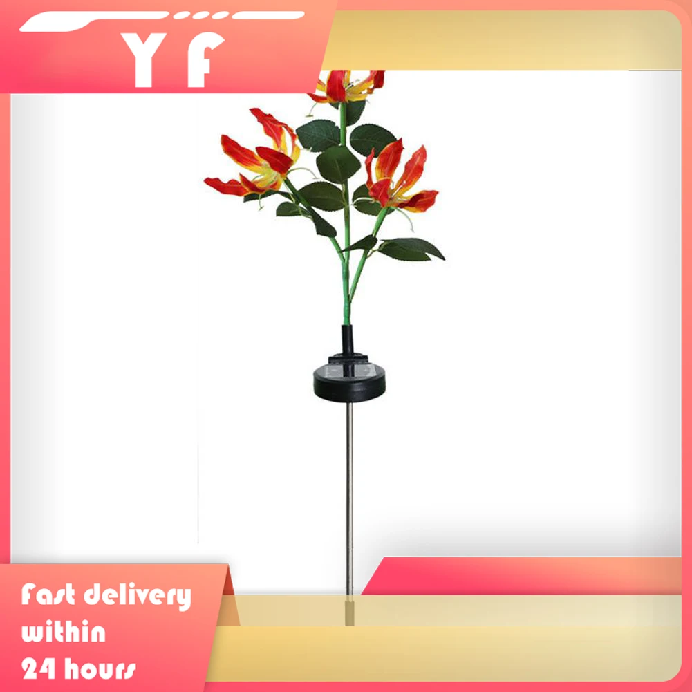 Solar Garden Lights: Elegant LED Flame Lily Outdoor Stake Light For Patio Garden External Solar Lights Solar Lawn Lamp Festival