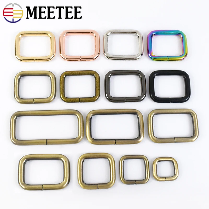 

20Pcs Rectangle Metal Ring Buckles Webbing Belt Ribbon Buckle Clasp Handbag Strap Adjuster Hooks DIY Hardware Accessories F4-5