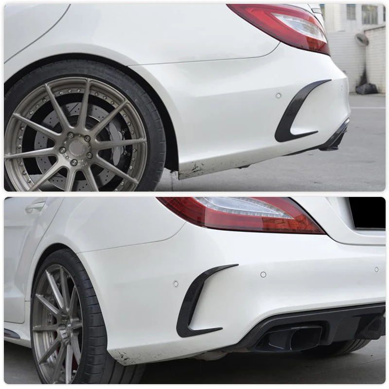 Canards de parachoques trasero de fibra de carbono para Mercedes Benz CLS clase W218 CLS63 AMG Sedan 2015-2017 Kits de carrocería de aletas traseras de carreras FRP