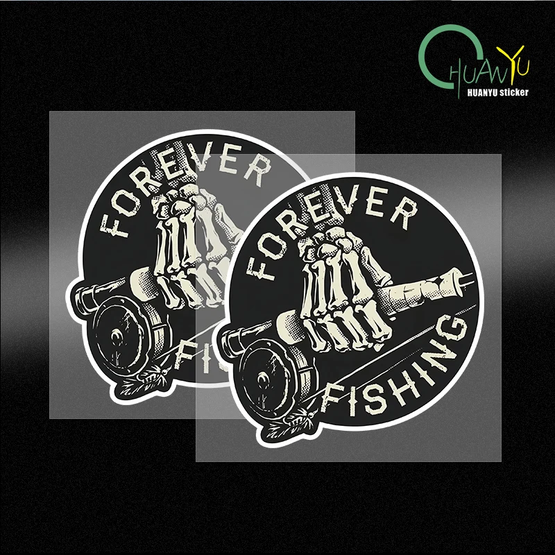 Forever Fishing Reel Sticker for Tackle Box Toolbox NEVER Tire of Fishing Decal JDM Funny Car Stickers Waterproof