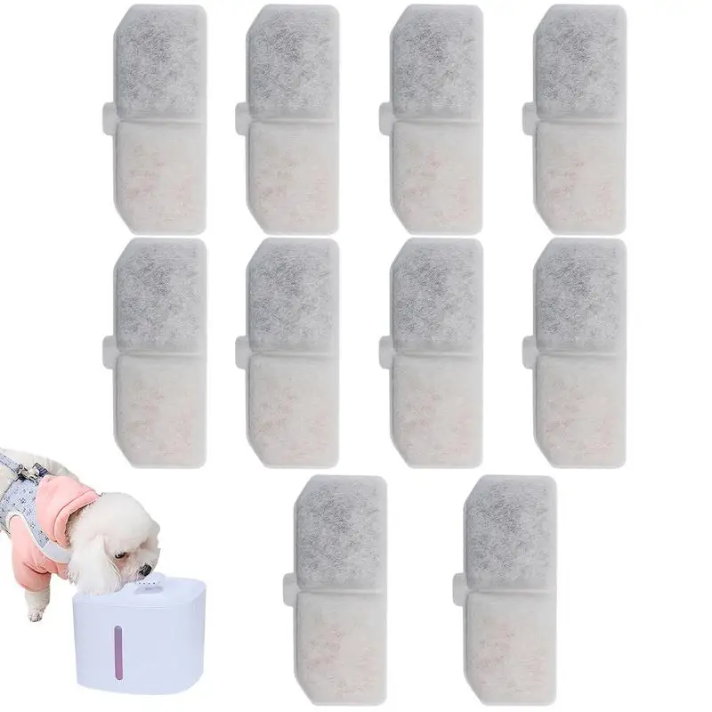 Cat Water Fountain Filter Pet Fountain Replacement Activated Carbon Filters Automatic Dog Water Fountain Filter Element 10-Pack