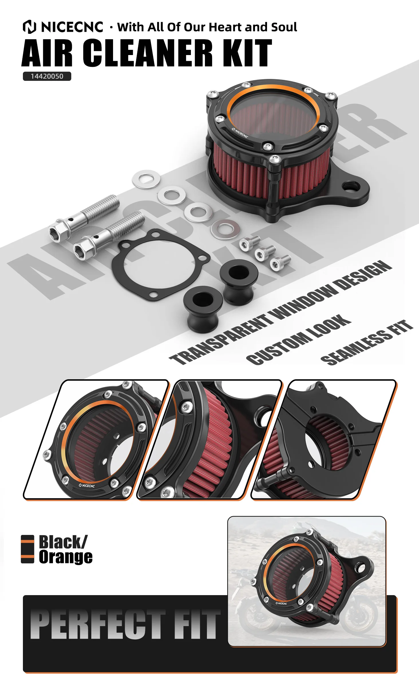 Motorrad-Luftfilter für Harley Iron 883 XL883N 2009-2014 Iron 1200 18-21 48 XL1200X 10-15 Sportster 1200 Low XL1200L 2008-2011 – Detail 2