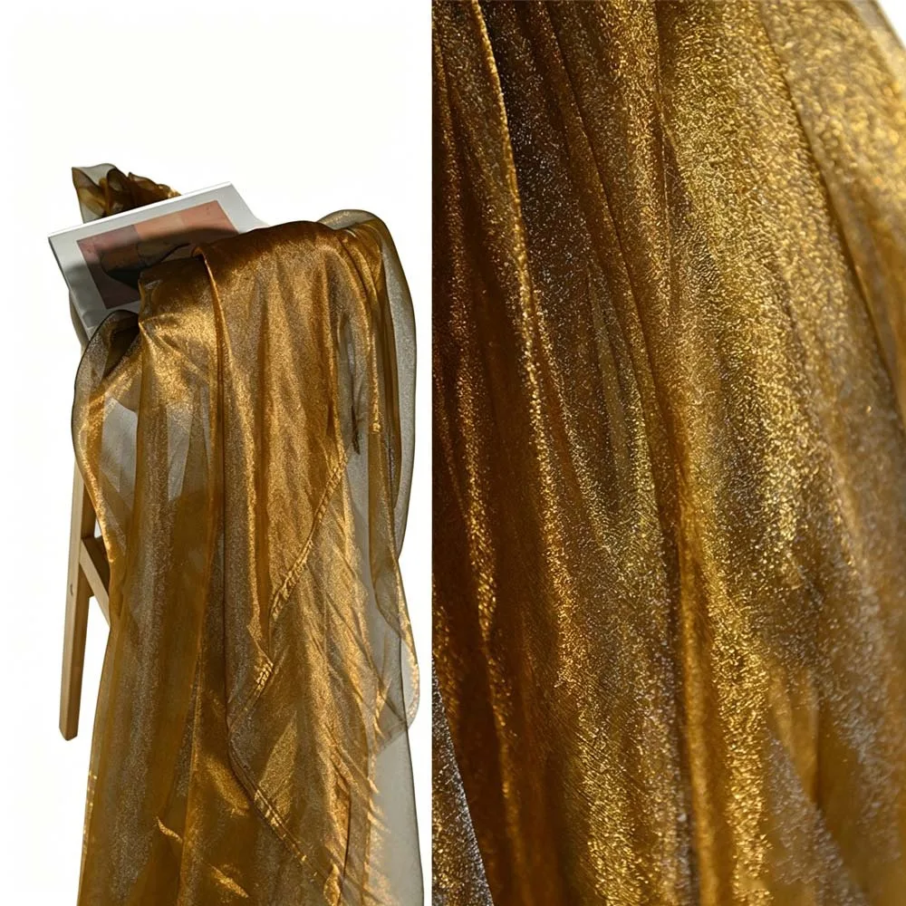 150X100cm Organza Fabric Soft Yarn Two-color Gradient Laser Fabric Gradient Color Fantasy Color Two-tone Fabric