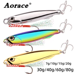 3PCS Metal Jig Lure Set for Fishing, Artificial Hard Fish Lure, Sinking Casting Jigging Bait, Spoon Spinnerbait, 80g, 60/40/20g