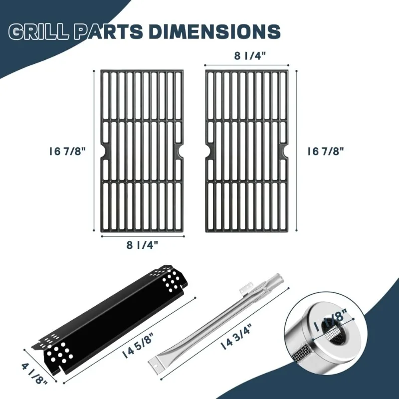 استبدال أنبوب الموقد الحراري لشبكة الطبخ من الحديد الزهر لأجزاء شواية الغاز ذات الموقدين #2