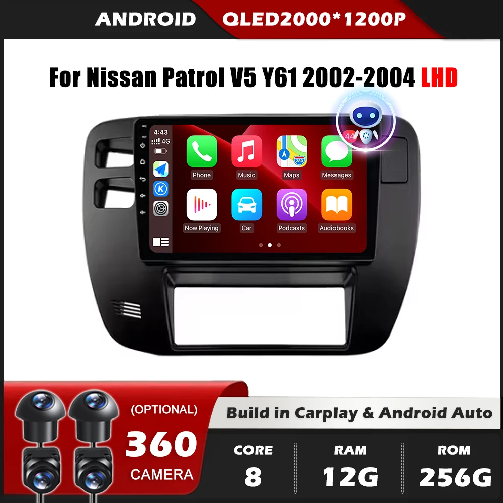 

Для Nissan патруль V5 Y61 2002-2004 LHD Android Авто Carplay мультимедийный плеер 5G Wifi BT 360 камера