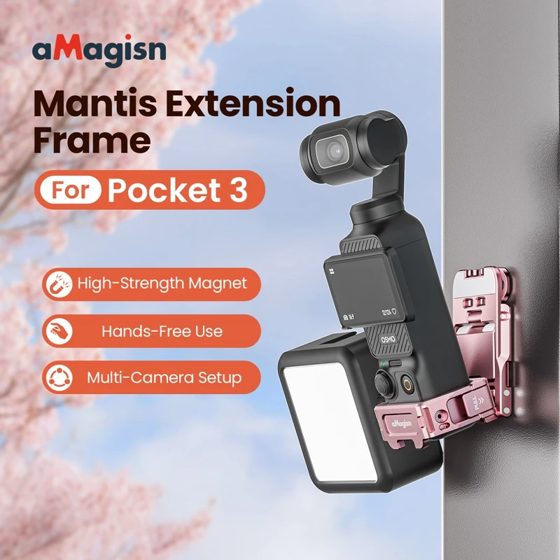 

Металлическая удлинительная рамка Mantis для камеры DJI Pocket3, складной магнитный адаптер, крепление, основание Osmo POCKET 3, фиксированный аксессуар для съемки