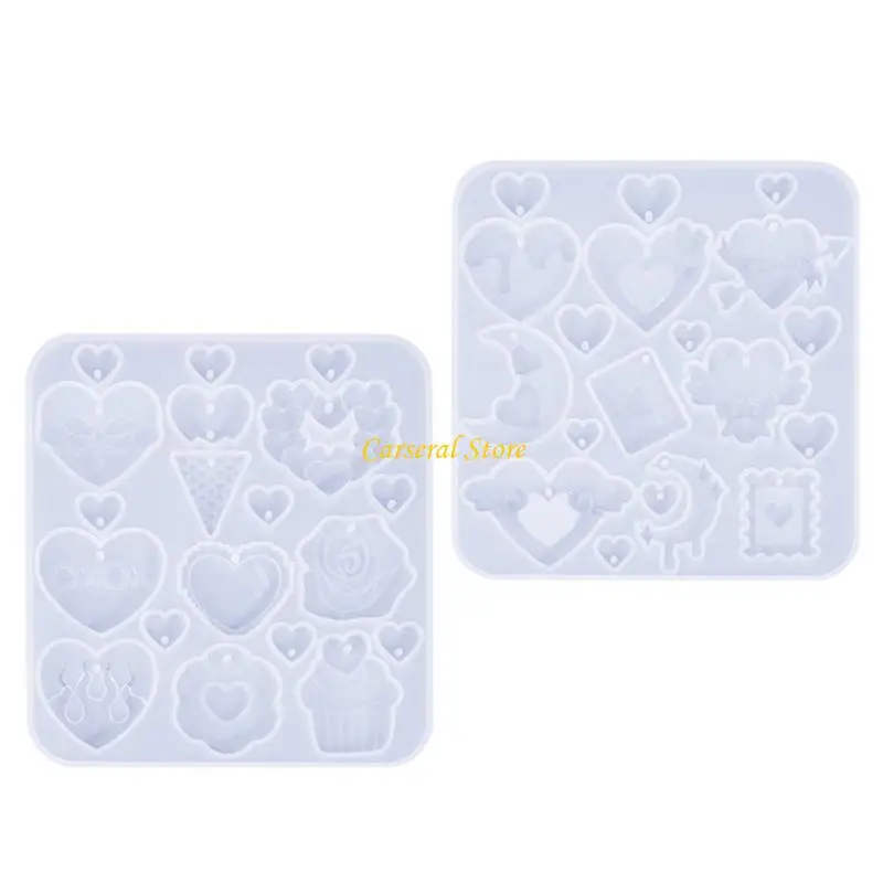 

M4YF Pack of 2 Sturdy Silicone Molds For Making Heart Shaped Earrings Ear Adornment