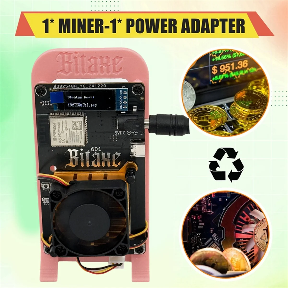 N18R Bitaxe Gamma 601 Solo Lottery Miner 1,2TH/S BM1370 Asic Chip 18-22 Вт Bitcoin BTC Miner от Antminer S21 Pro BR PLUG