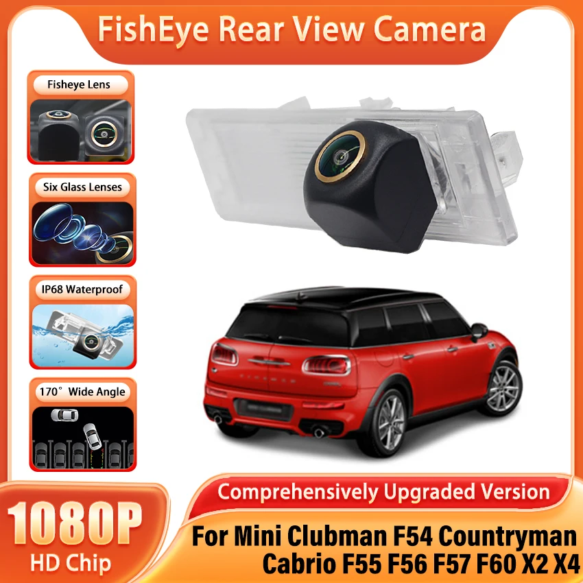 

Камера заднего вида CVBS AHD для Mini Clubman F54 Countryman Cabrio F55 F56 F57 F60 для BMW X2 X4, объектив «рыбий глаз» ночного видения