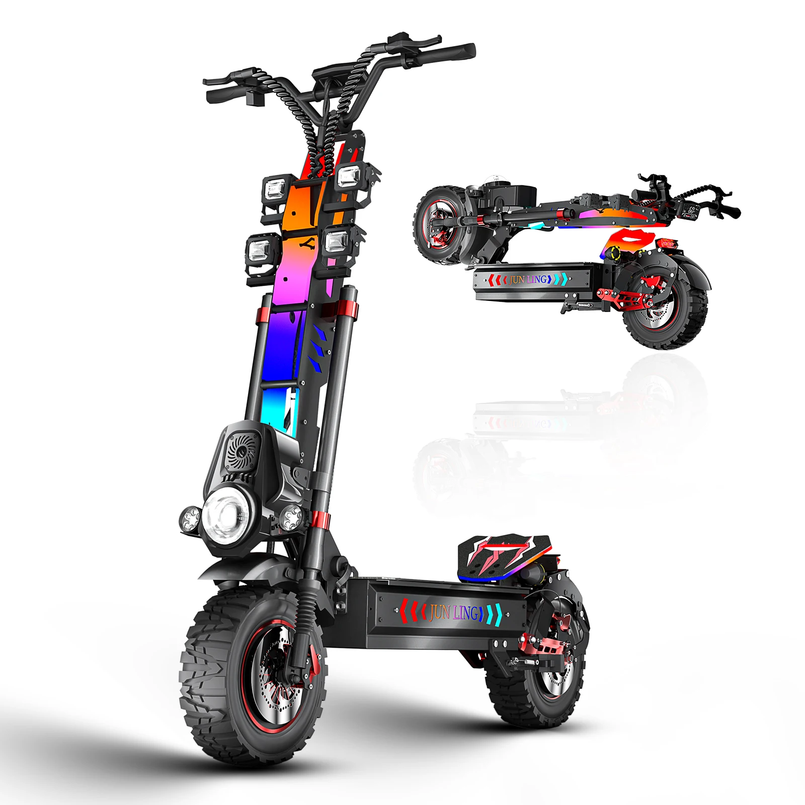 

JUNLING JL86 10000W Electric Scooter for Adults with 55 MPH speed 75 Miles Range removeable battery kickscooter