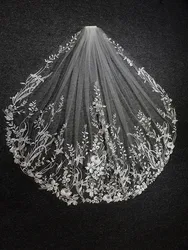 Beautiful Short Lace Wedding Veil with Bling Sequins 1 Meter 1 Layer Bridal Veil with Comb White Ivory Veil Wedding Accessories