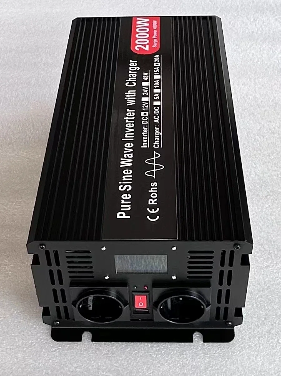 UPS Power Inverter with Battery Charger 2000W 2KW 12V 24V 48V DC to AC 110V 220V Power Inverter with Charger Ups Inverter
