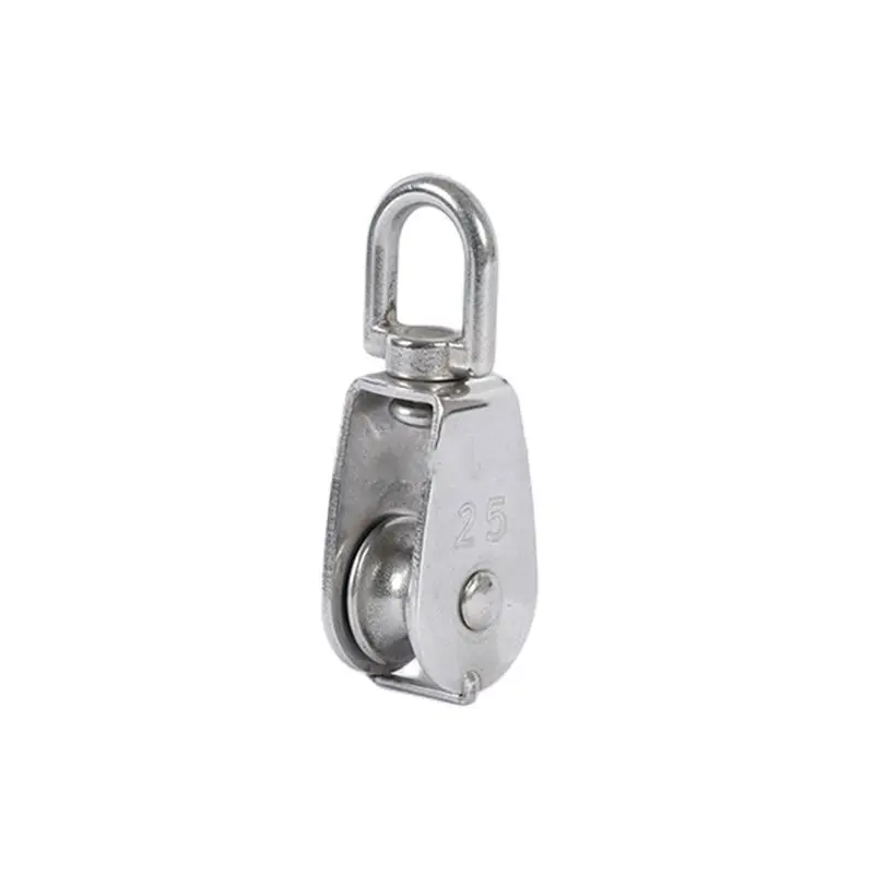 Swivel Pulley M15 M20 M25 M32 Lifting Single Pulley Roller Stainless Steel Heavy Duty Single Wheel Swivel Lifting Rope Pulley