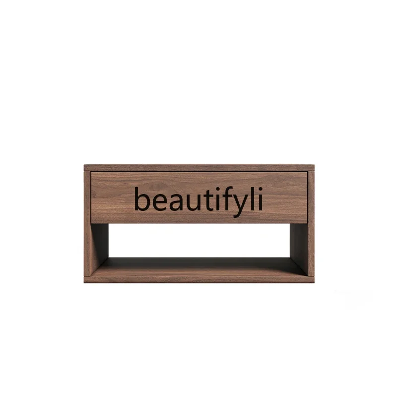 Solid wood bedside table black walnut bedside