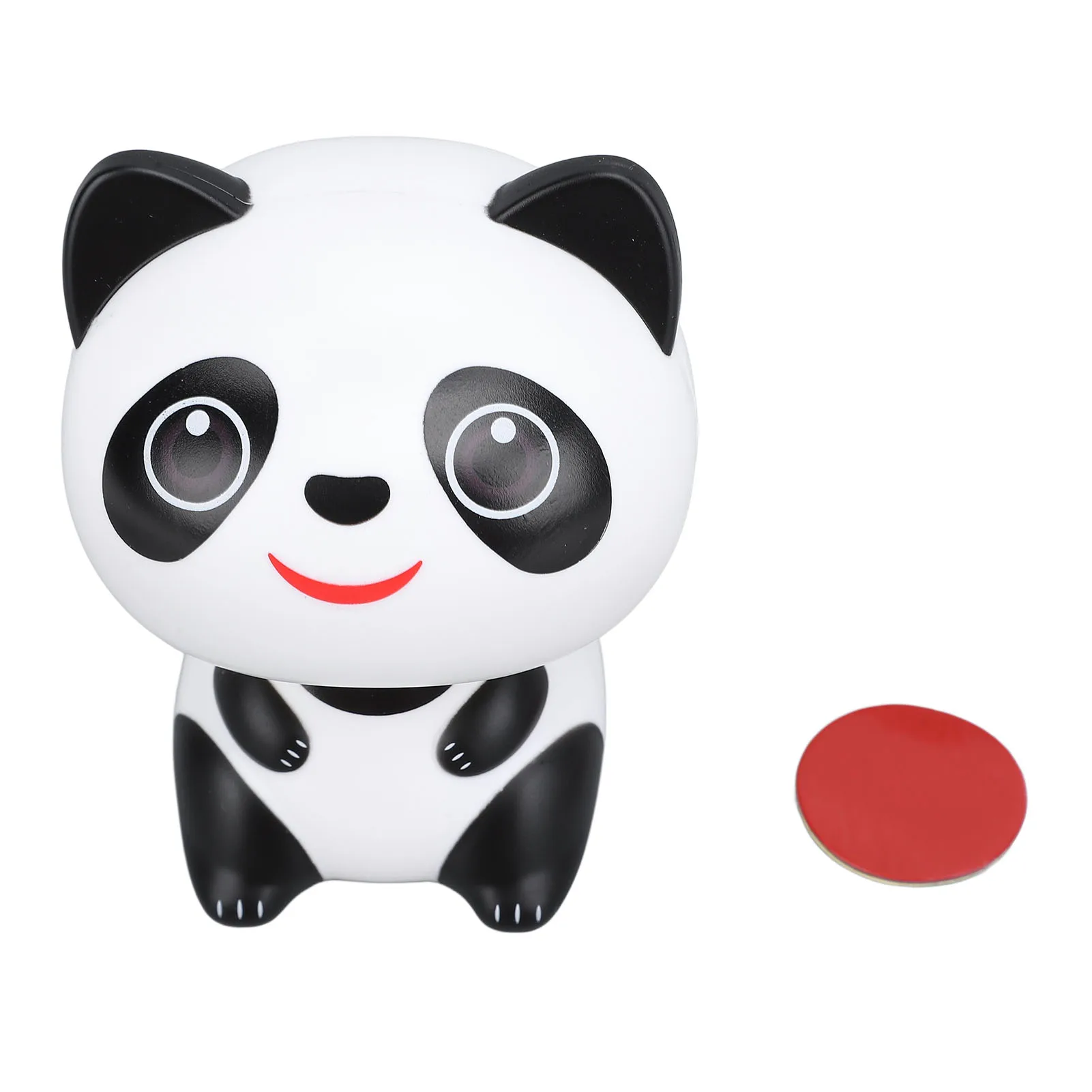 Solar Powered Nodding Panda Figurine ABS Light Sensing Cute Smiling Panda Car Dashboard Ornament for Home Decoration