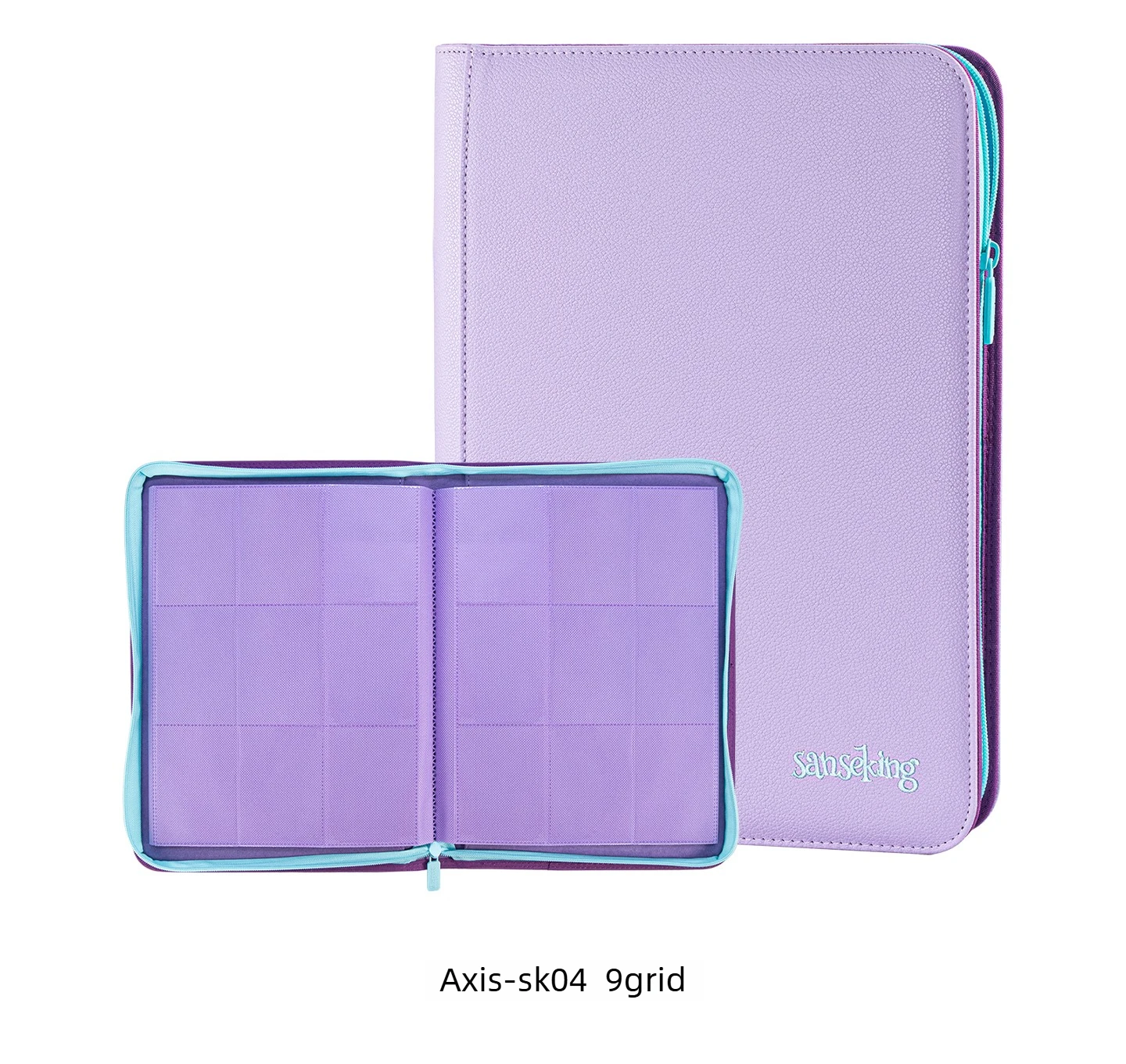 Sanseking AXIS-SK Colorful 4/9/12 Pocket PU Leather Card Binder for Pokemon PTCG Sports Trading Cards Zipper Album Holder Book - view 5