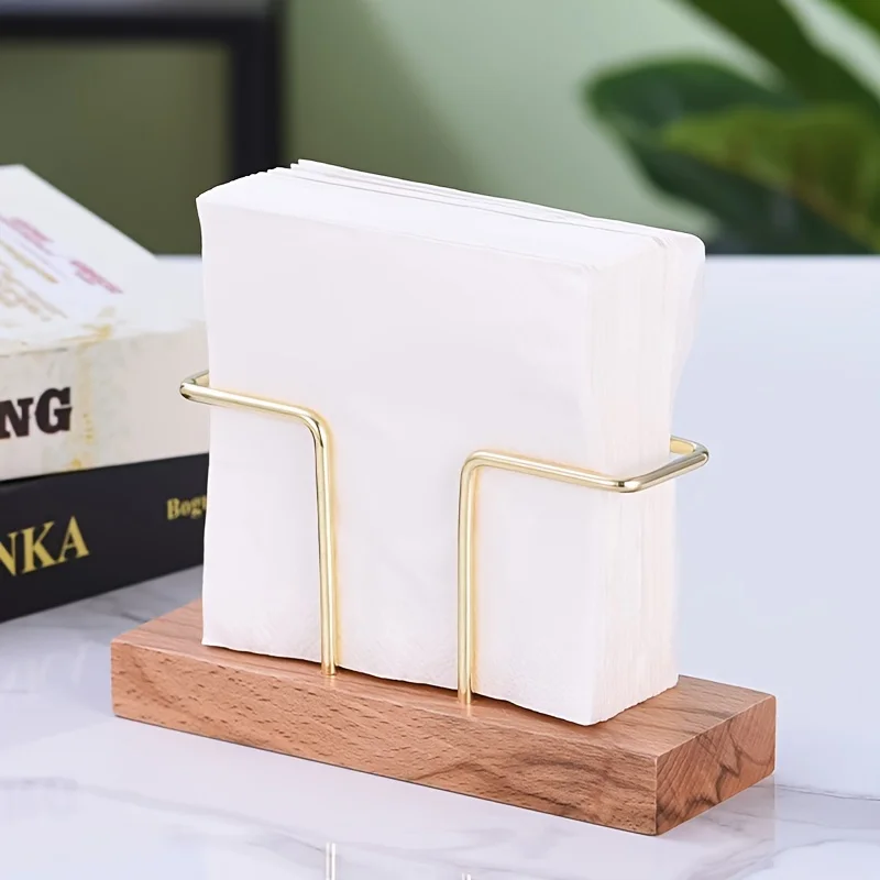 1pc Elegant Solid Wood Tissue Rack for Home, Kitchen, Hotel and Restaurant Use