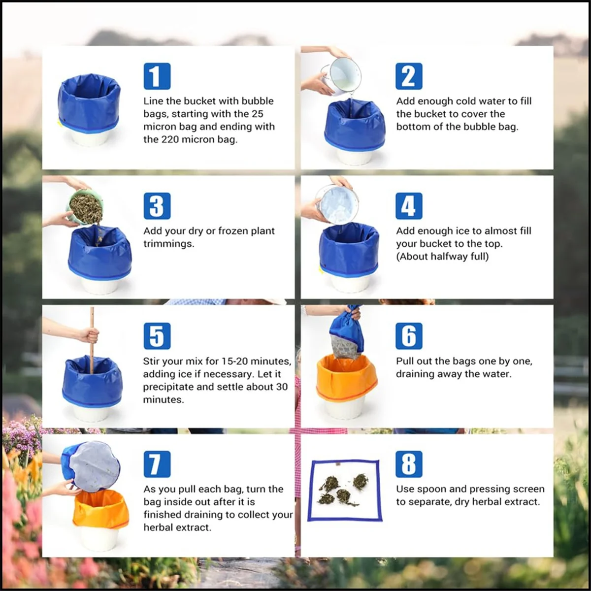 ABXHH 4 Pack Filter Bags,Filter Bag Set, Filter Screen and Storage Bag, Plant Growth Filter Bag, Storage Bag A