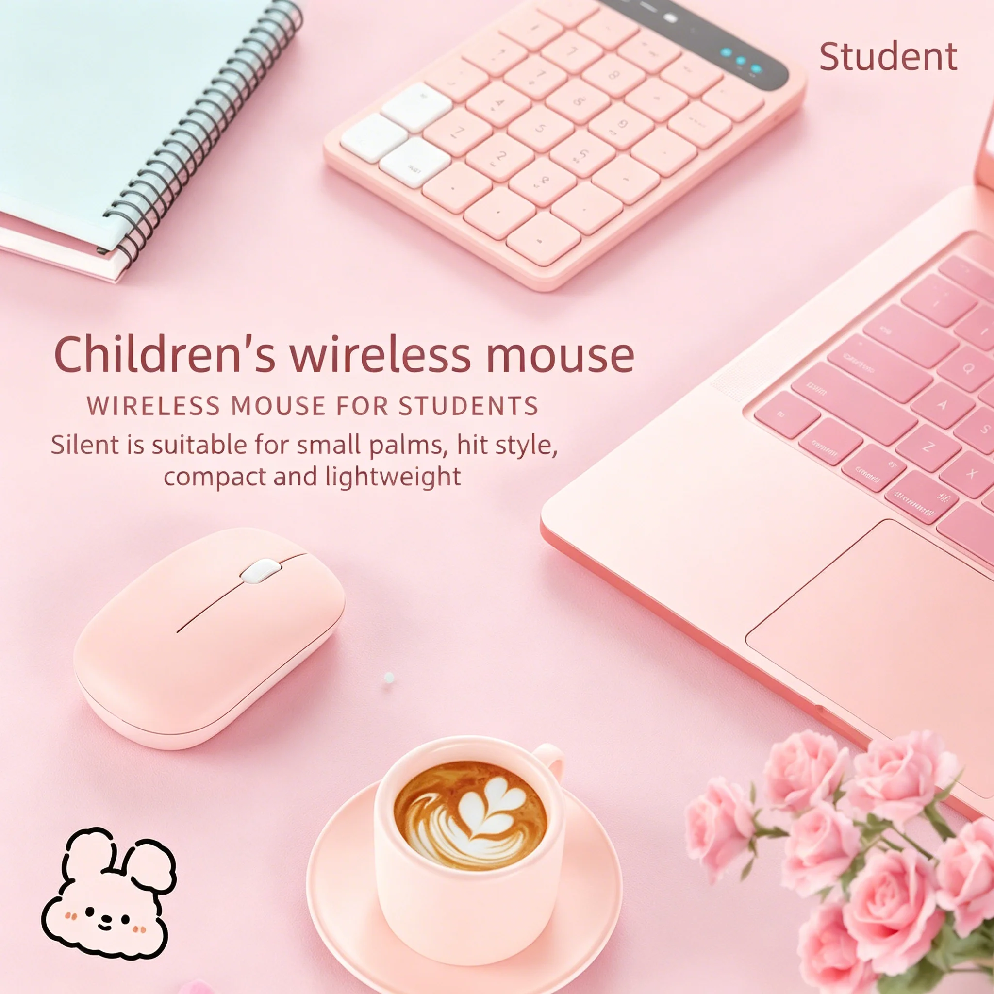 Ultra Mini 2.4G Wireless Students Children In Small Hand Mause Silent Portable Ergonomics Battery Powered Mouse For Laptop PC